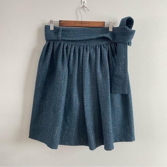 Lorick | The Lorick Lady Tweed Wool Blend Wrap Skirt Tie Bow Classy Professional - Picture 2 of 8